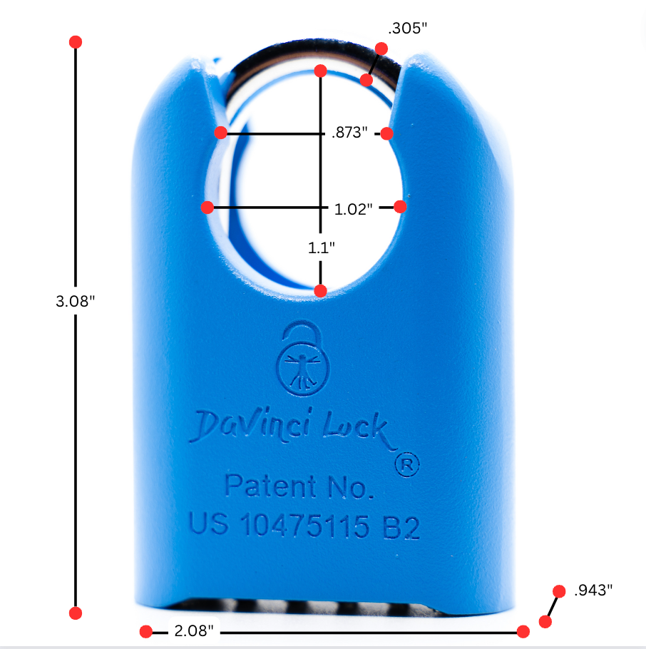DaVinci Lock - High Collar Lock - Blue - 10 Pack