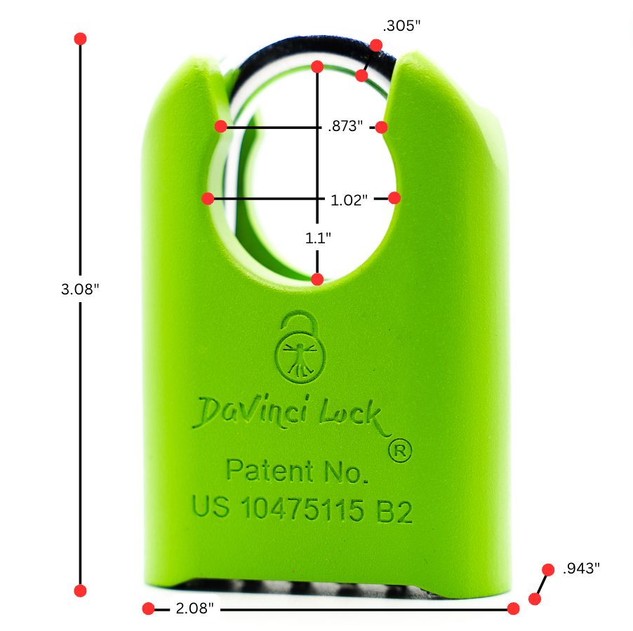 DaVinci Lock - High Collar Lock - Green - 10 Pack