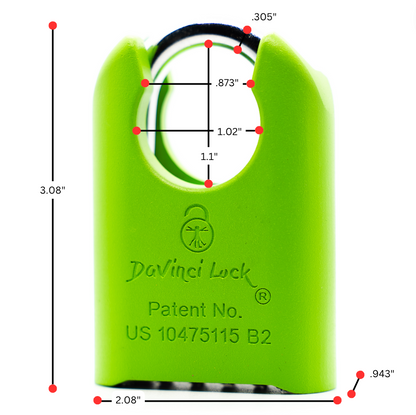 DaVinci Lock - High Collar Lock - Green - 10 Pack