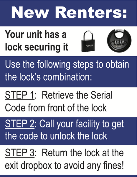 Welcome Sign - Customer Returns Lock [DaVinciLockRelease.com NOT Required] - WRCD (5 Signs)